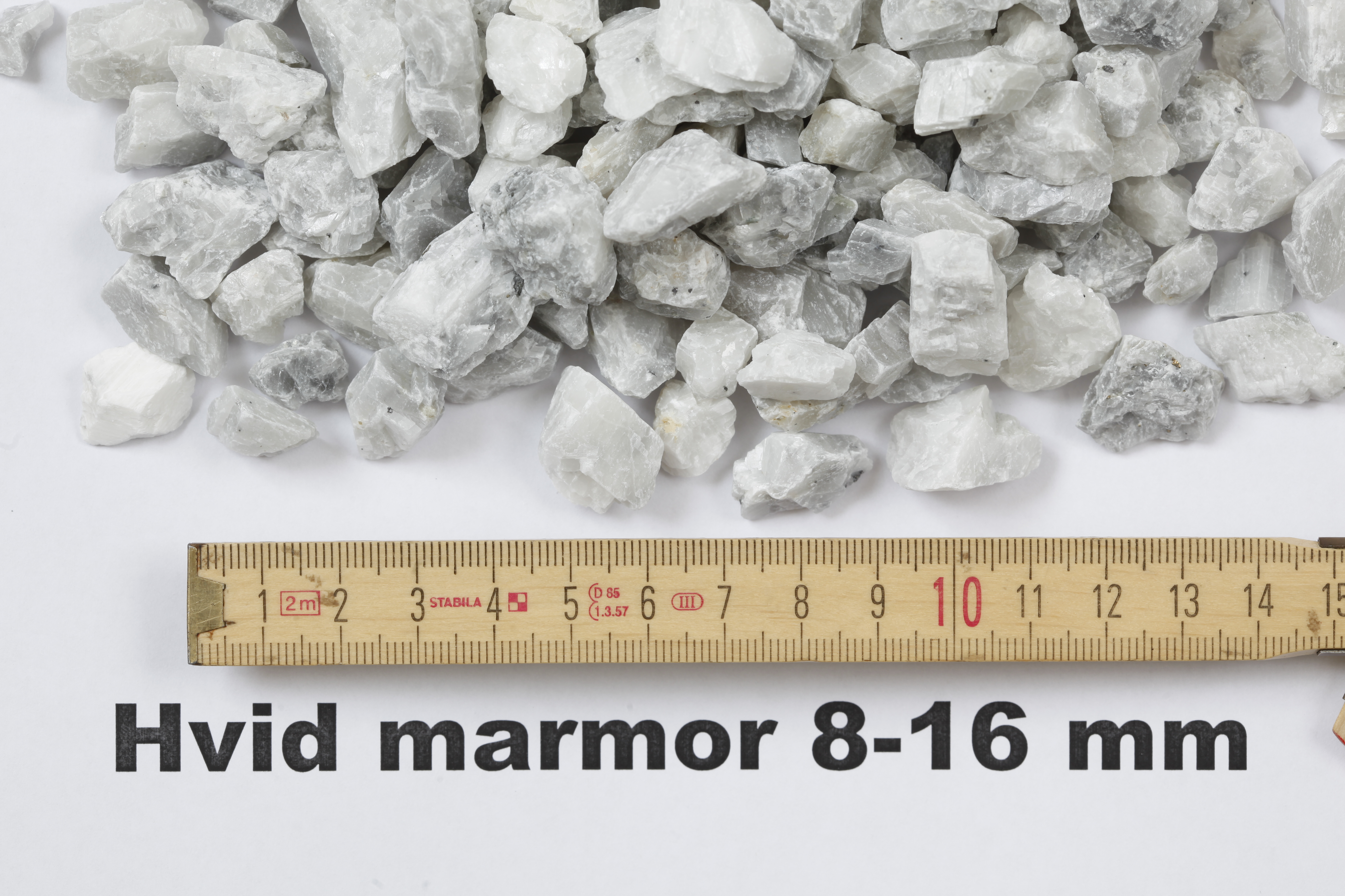 Hvid marmor 8 - 16 mm